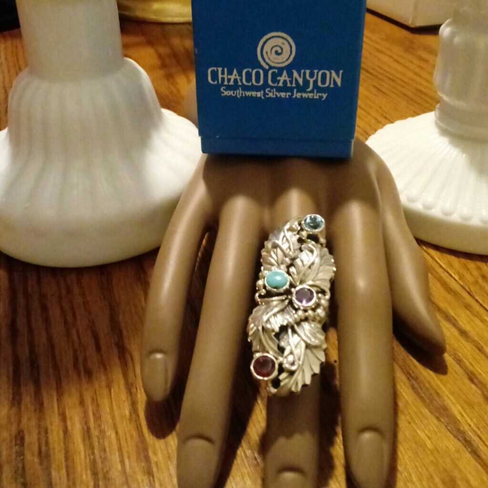 Beauty💖 Sterling Leaf Gemstone Ring*